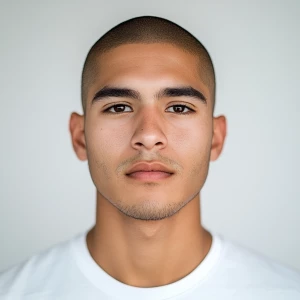 Create an image of a 23-year-old Cuban American man with a clean...