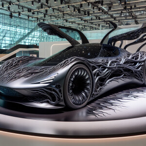 Design a Ford Mustang that has a symbiotic organism theme, makin...