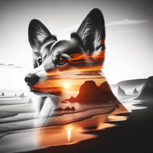 Create a high-quality, 8K Ultra HD double exposure image featuri...