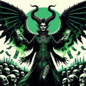 I see a strikingly graphic image with a dark and horror-inspired...