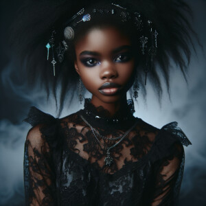 African American Girl in gothic attire
