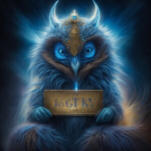 A watercolor airbrush oil painting of a  creature with glowing b...