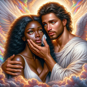 Ensure that the image distinctly represents both Jesus Christ an...