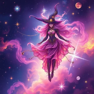 In the vast expanse of space drifts a bewitching chic nebula dri...