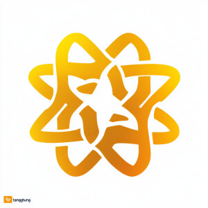 Latin “tangtingtung” logo, yellow gradient color, white backgrou...