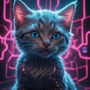 A grotesquely serene digital philosopher, his pixelated form exu...