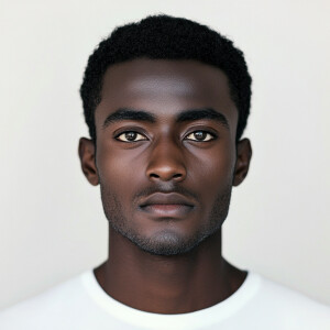 Create an image of a 21-year-old African American man with dark...