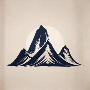 Create a Japanese-inspired minimalist mountain silhouette using...