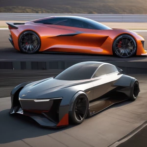 Generate a prompt for a illustration of a concept race car so ma...