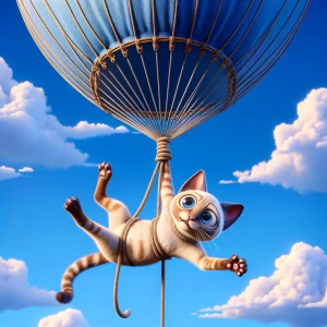 Create a cute lynx Siamese kitten that has his body attached to...
