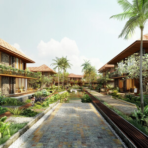 Generate a design of STUDY BALI INTERNATIONAL resort (language s...