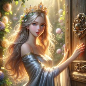 A beautiful princess named Eliza, long blonde hair, blue eyes, g...