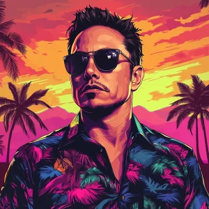Elon Musk in GTA art style — — in the style of a Grand Theft Au...