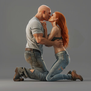 A photorealistic high resolution image. Light ginger haired fema...