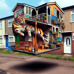 a photo of a something combined with a live being or object whic...