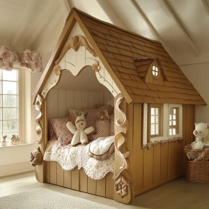 Create a gingerhouse themed bed room, cute, warm