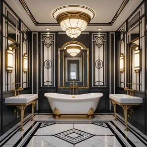 BEAUTIFUL BATHROOM WITH BATHTUB AS CENTERPIECE