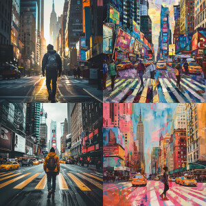 Man walking in the street in nyc