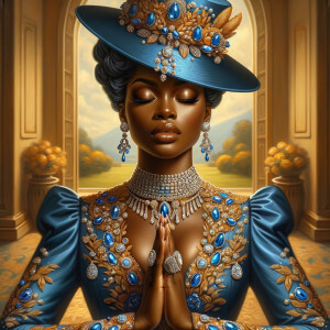 Create an illustration that embodies spirituality and a deep con...