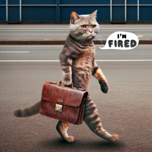 Professional photography of a cat walking on both legs like a hu...