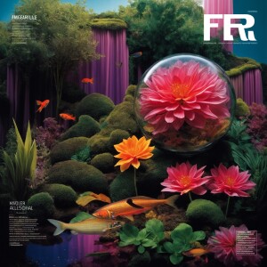 A terrarium with a flowering Bonsia tree.Brightly colored fresh...