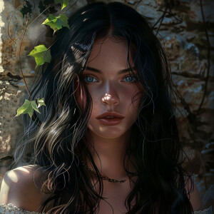 Ultra-realistic digital portrait of a female subject, close-up,...