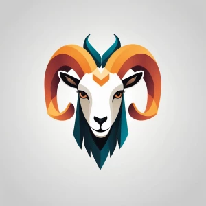 A simple wild-goat head vector graphic