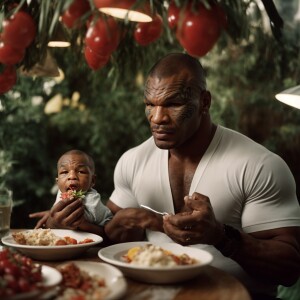 Mike Tyson eating a baby