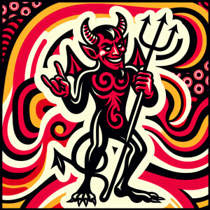 1960s devil illustration