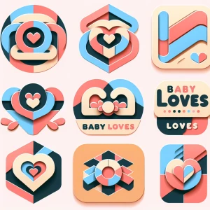 Design a series of logos for the brand "Baby Loves" featuring va...