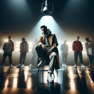 Design a rap album cover titled "Красота метеостаза" for artist...