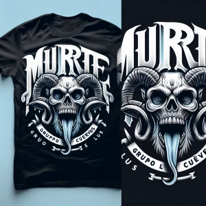 A complicated logo for the t shirt brand [' M u e r t e '] in to...