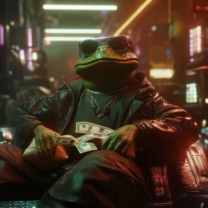 PEPE meme,About to start counting all the bags of money laying a...