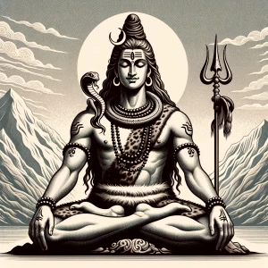 Create image of Lord shiv with trishul as per Hindu religion