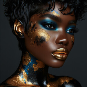 A digital illustration of an African-American woman with a large...