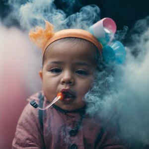 Pacifier with smoke coming out