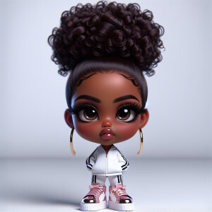 Create a hyper-realistic digital illustration of a cute chibi-st...