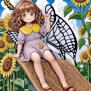 Coloring coloring book page for kids, a little girl was super cu...