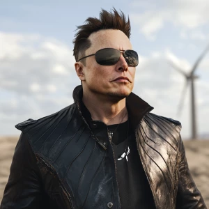 Elon Musk,peddling memecoins from his trenchcoat, GTA style