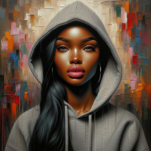 A black and white photo of a African American woman tan skin ton...