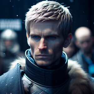 Caranthir Ar-Feiniel from The Witcher series stands in the cold...