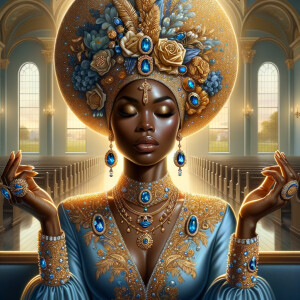 Create an illustration that embodies spirituality and a deep con...