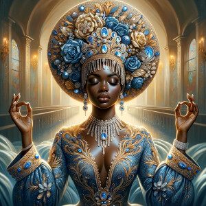 Create an illustration that embodies spirituality and a deep con...