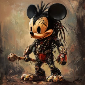 Mickey Mouse  in the style of Yautja's (Hunter Predator)