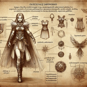 Create a detailed blueprint schematic of a Super Woman, outlinin...
