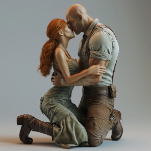 A photorealistic high resolution image. Light ginger haired fema...