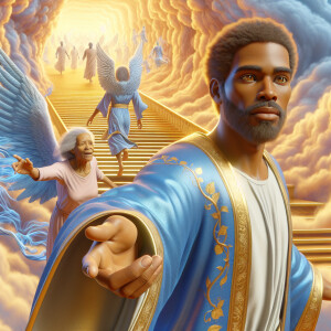 Create a 3-D Realistic image of a handsome African-American Jesu...