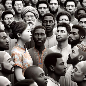 🤰ultra-detailed ultra-realistic,  different male races looking...