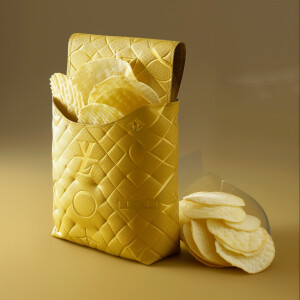 A luxurious chips in Louis Vuitton packaging