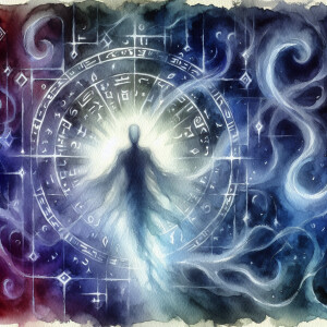 A chillingly spectral incantation, its twisted glyphs seeming to...